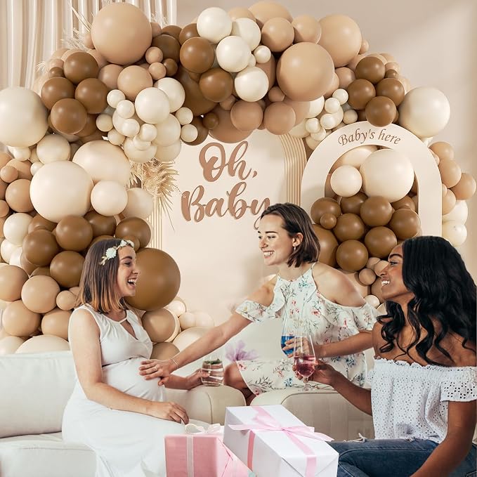 140Pcs Netural Balloon Garland Arch Kit, 5 10 12 18inch Brown Beige Nude Tan - Image 4