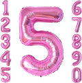 Pink Number 5 Balloon 40 Inch, Glossy Metallic Digit by Unknown