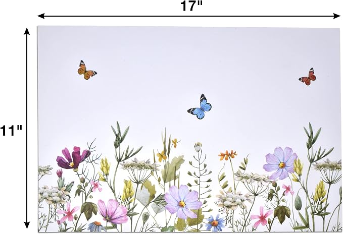 Floral Paper Placemats 50 Pack Wildflower Butterfly Table Mats Disposable - Image 3