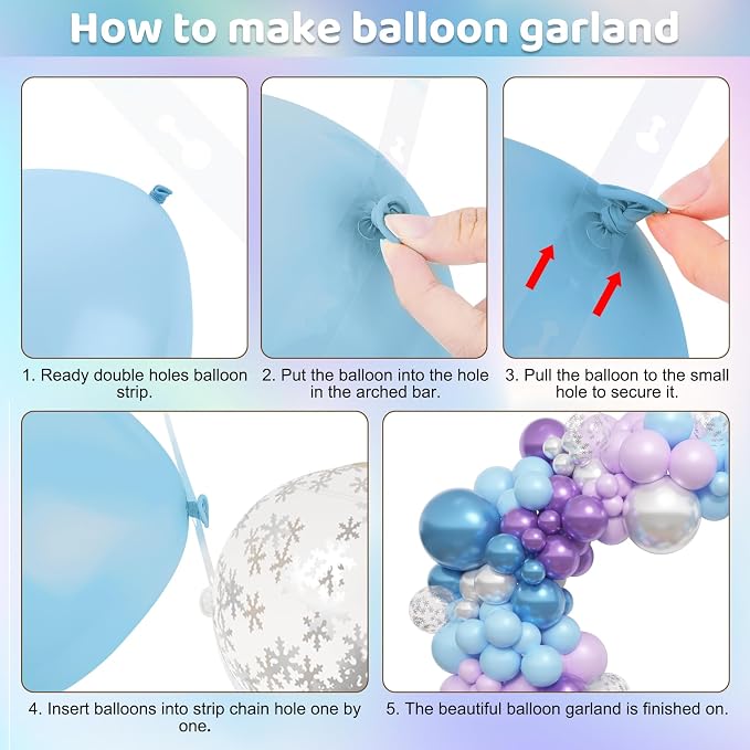 Amandir 153pcs Blue Purple Balloon Garland Arch Kit Different Sizes | 18 12 10 - Image 3