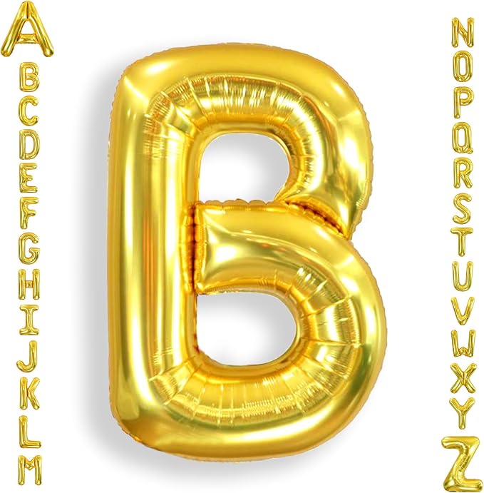 AULE 40 Inch Gold B Balloon Letter Foil A-Z Birthday Big Alphabet | Birthday by AULE