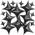 Black Star Balloons, 26 Inch and 10 Inch Black Stars Shaped Balloon by BIAPIAN