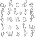 TONIFUL Cursive Silver Letter Balloon 2 Set 16 Inch A-Z Custom Foil Banner | 52 by TONIFUL
