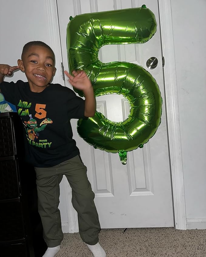 Light Green Number 5 Balloon 40 Inch - Image 2