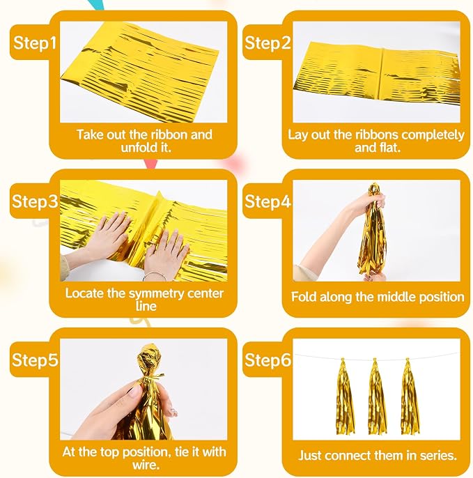 2 Pack Golden Metallic Tassel Garland - Image 4
