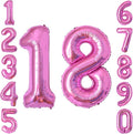 Pink Number 18 Balloon 40 Inch, Shiny Metallic Digit Party Supplies | Stunning by Unknown