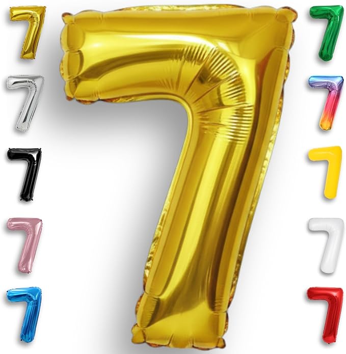 Gold Number Balloon 7 Mylar Foil Balloons 40 inch by Unknown
