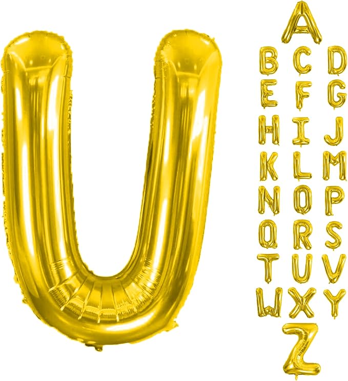 Letter Balloons Gold 40 Inch U Large Giant Big Foil Mylar Balloon | by Unknown