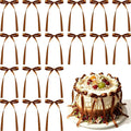 NEBURORA 50 Pcs Brown Bows for Cake Decoration Party Ribbon Bowknots | Pastel by NEBURORA