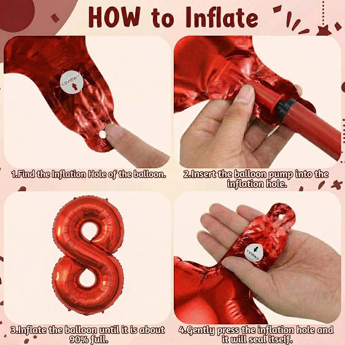 Red Number 18 Balloon 40 Inch, Foil Numeral - Image 5