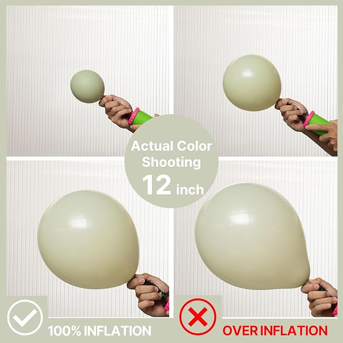 PartyWoo Sage Green Balloons 101pcs Boho Dusty Olive Green Color | Balloons - Image 3