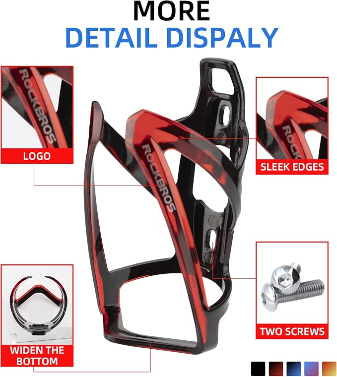 ROCKBROS Bike Water Bottle Holder Ultra-Light Bicycle Bottle Cages - Image 3