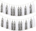 Silver White Tassel Garland Banner, 30 Pack Paper Tassels Streamers by SIPRKAICT