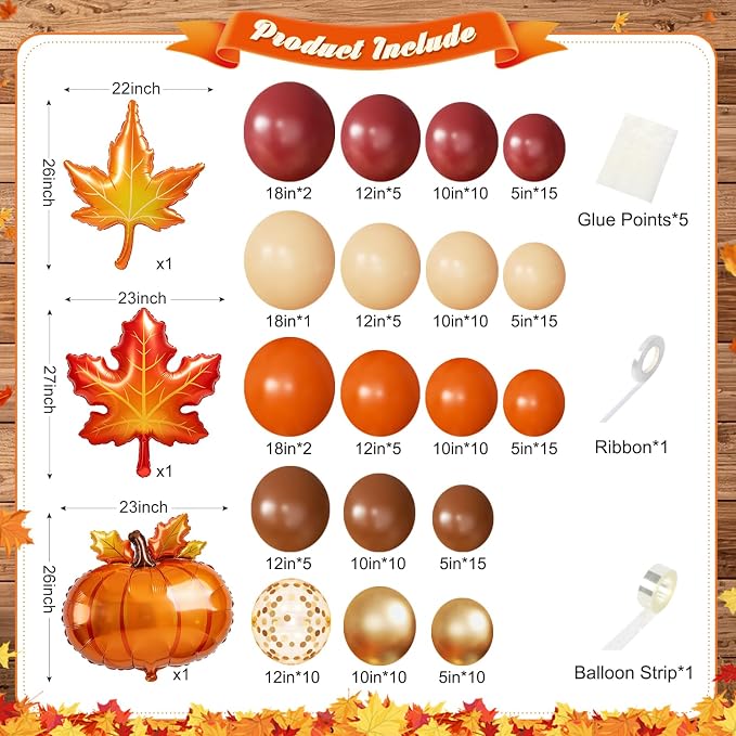 Fall Balloon Arch Kit for Fall Thanksgiving Decorations Indoor Outdoor | - Image 5
