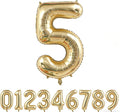 Light Gold Number 5 Foil Balloon 40IN Champagne Gold 5 Mylar Helium Balloon | by ANGEL+Q+HOUSE