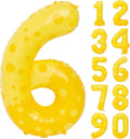 40in Yellow Polka Dot Number 6 Helium Foil Polyester Film Balloon Digital 6 | by Exquisitehighqualitypartydecorationstomeetyoureveryneed%EF%BC%81