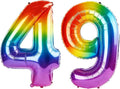40 Inch Number 49 Balloons for 49th Birthday Party Decorations, 0-100 Rainbow by FOBELEC