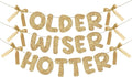 Fulmoon Pre Strung Glitter Older Wiser Hotter Banner Funny Satin Ribbon Bow by Fulmoon