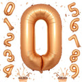 40 Inch Orange Number 0 Balloon, Foil 0 Number Balloons Decor, Giant Self by Isndare