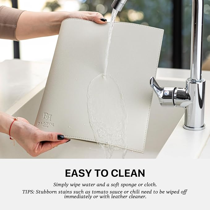 Baroyal Faux Leather Placemats Set of 6 Vinyl Washable Wipeable Table Mats - Image 4