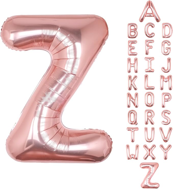 Letter Balloons Rose Gold 40 Inch Z Large Big Foil Mylar Balloon | by Unknown