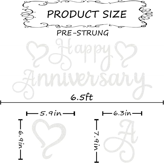 Pre-Strung Happy Anniversary Banner - Image 3