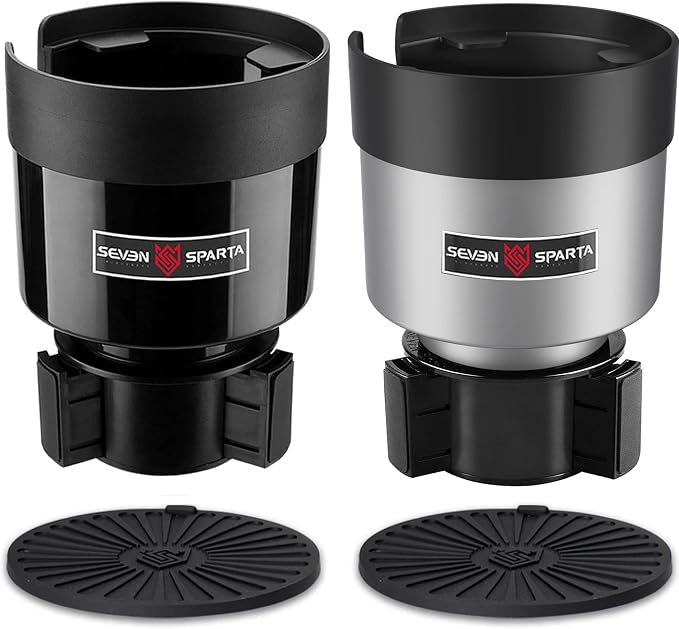 SEVEN SPARTA 2 Pack Car Cup Holder Expander Organizer Adjustable Base, by SevenSparta