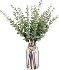 17.5" Artificial Eucalyptus Stems in Glass Vase by VIERENA