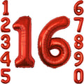 Red Number 16 Balloon 40 Inch, Foil Numeral by Unknown
