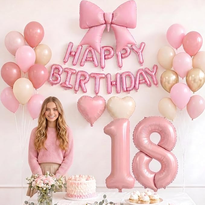 Dusty Pink Number 18 Balloon, 18th Birthday Decorations - Image 6