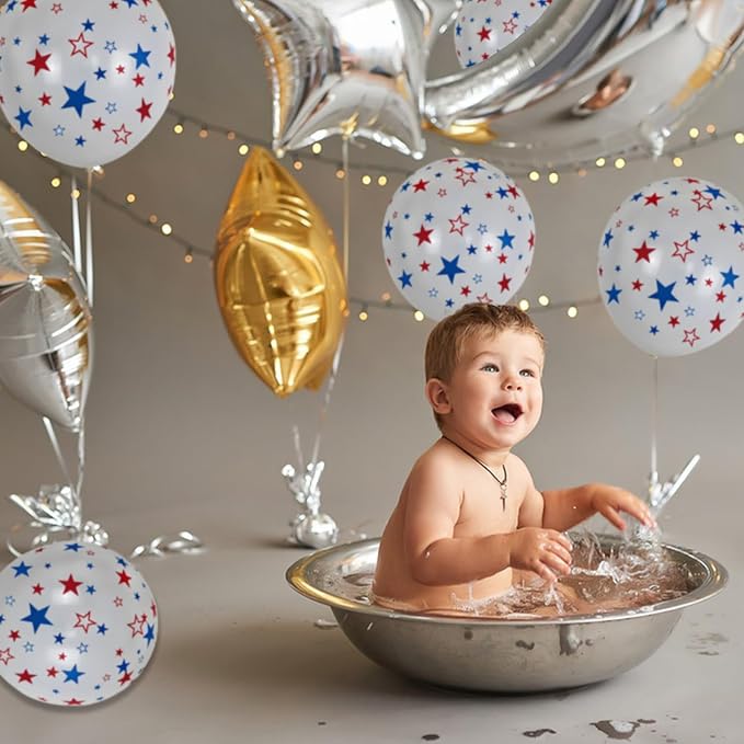 12 Inch Printed Star White Balloons - Image 5