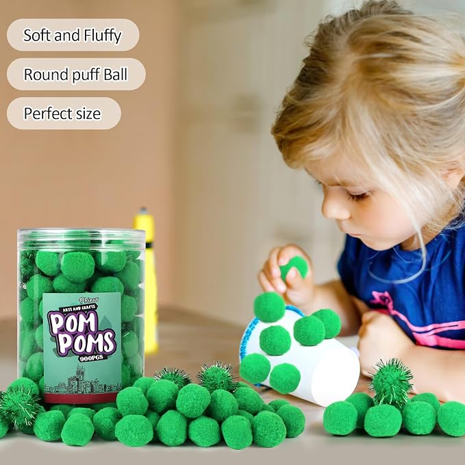 Phinus 200 PCS Pom Poms, 1 Inch Pompoms - Image 3