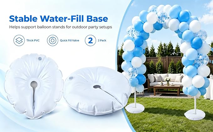 2 Pcs Water Weight Bags for Balloon Column Stand & Balloon Arch | Openable - Image 8