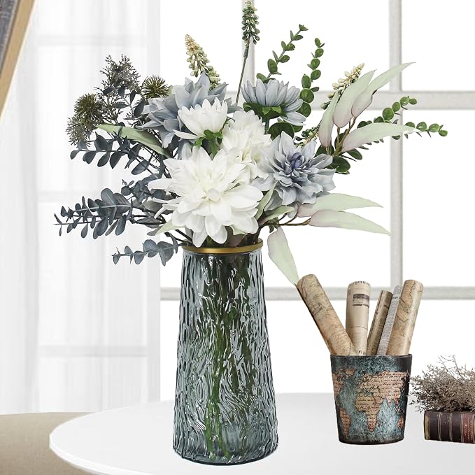 Leftover Fake Flowers in Vase, Faux Flowers in Vase, Table Centerpieces by LEFTOVER