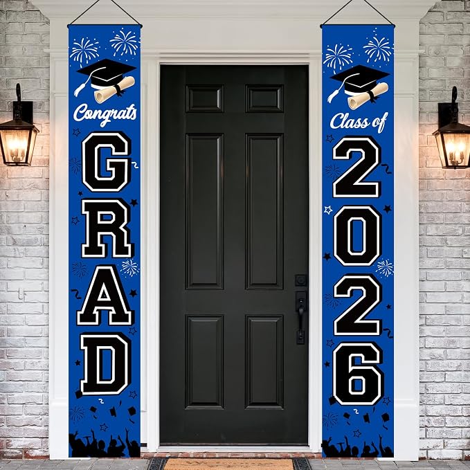 Graduation Decorations 2026 Porch Banner, Congrats Grad Class of 2026 Banner by MAMFEOV
