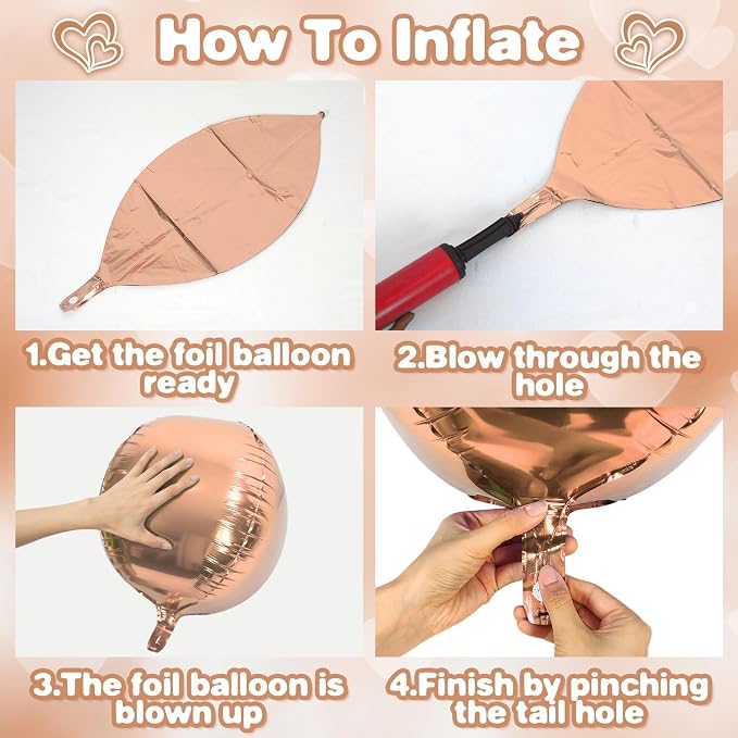 Silver Gold Rose Gold Round Foil Balloons 9 pcs, Metallic Giant 4D Round - Image 6