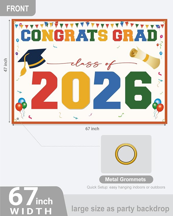 Class of 2026 Graduation Banner 47x67" - Image 4