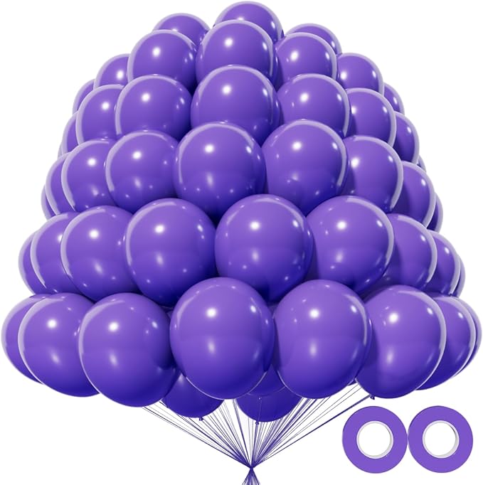 200pcs Purple Balloons 5 Inch, Small Mini Latex Balloons by Kawkalsh