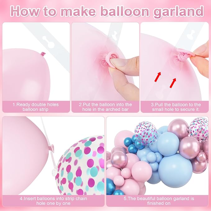 Amandir 153pcs Pink Blue Balloon Garland Arch Kit Different Sizes | 18 12 10 5 - Image 5