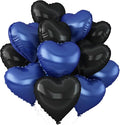 Black Blue Heart Balloons, 18Inch Black Helium Balloon by Adorely