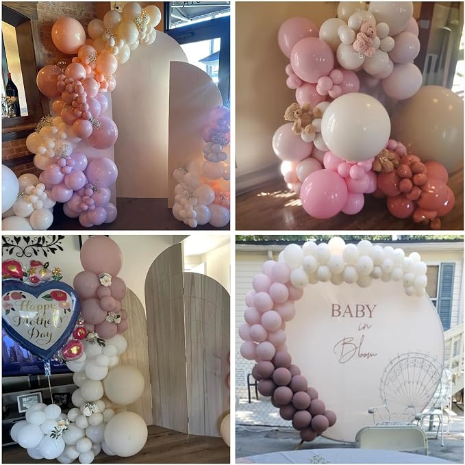 Jobkoo Pink Balloons, 12 Inch 30 Pcs Boho Blush Pink Party Balloon Dusty Rose - Image 6