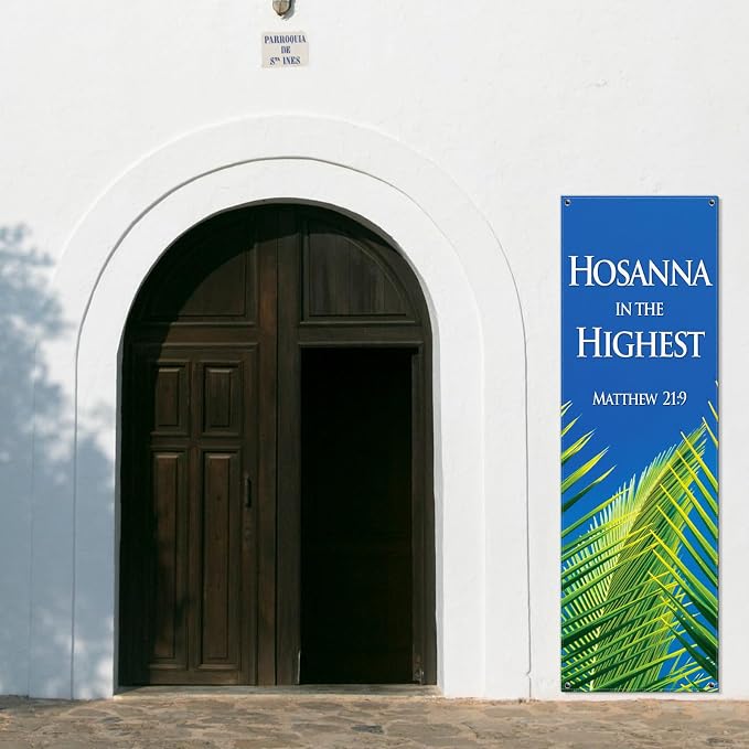 Hahafelt Hosanna in the Highest Banner Easter Palm Sunday Banners - Image 5