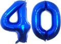 40 Inch Navy Blue 40 Number Balloons Giant Jumbo Huge 40 Foil Mylar Helium by LHOAVWE