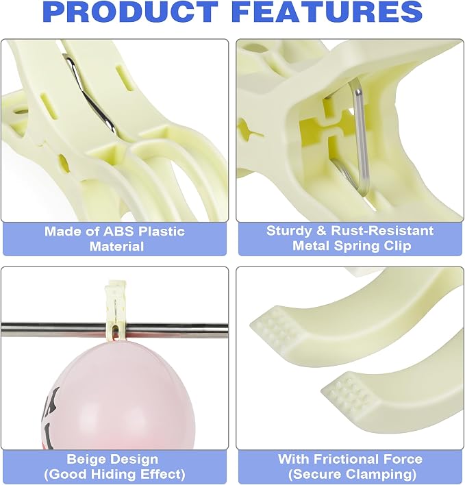 10 Pack Large Clips for Balloon Arch Plastic 3.62 Inch Heavy Duty Balloon Arch - Image 3