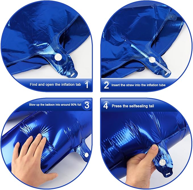 Large Night Blue 40 Inch Birthday Number 5 Balloon, Night Blue Five 5th 15 25 - Image 2