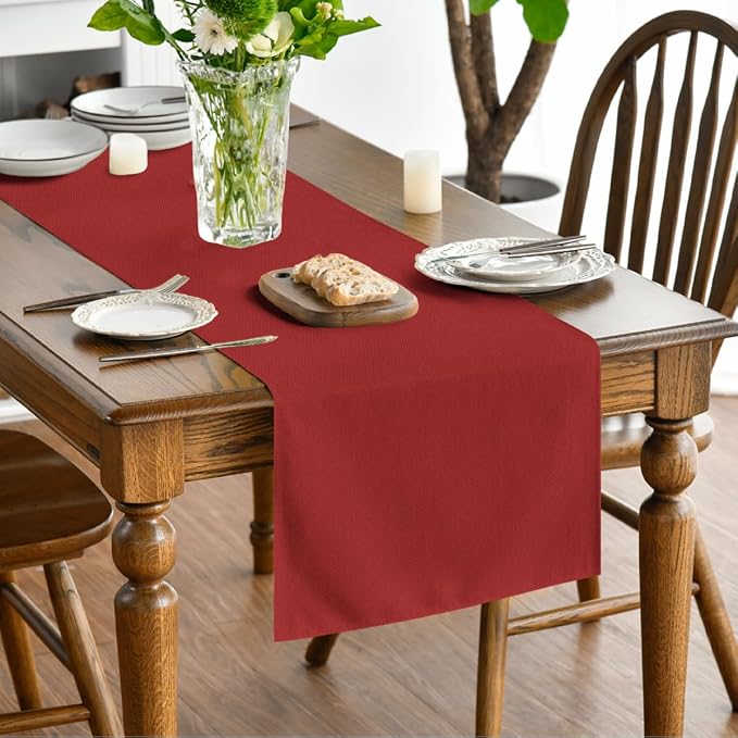 Artoid Mode Red Table Runner, Seasonal Xmas Christmas New Year Washable Kitchen - Image 2