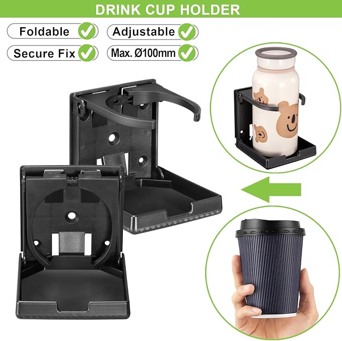 Spurtar 2pcs Boat Cup Holder 2.36-3.94'' Adjustable Foldable | Suitable - Image 8