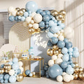 Dusty Blue Gold Balloon Garland Arch Kit by JOYFLOAT