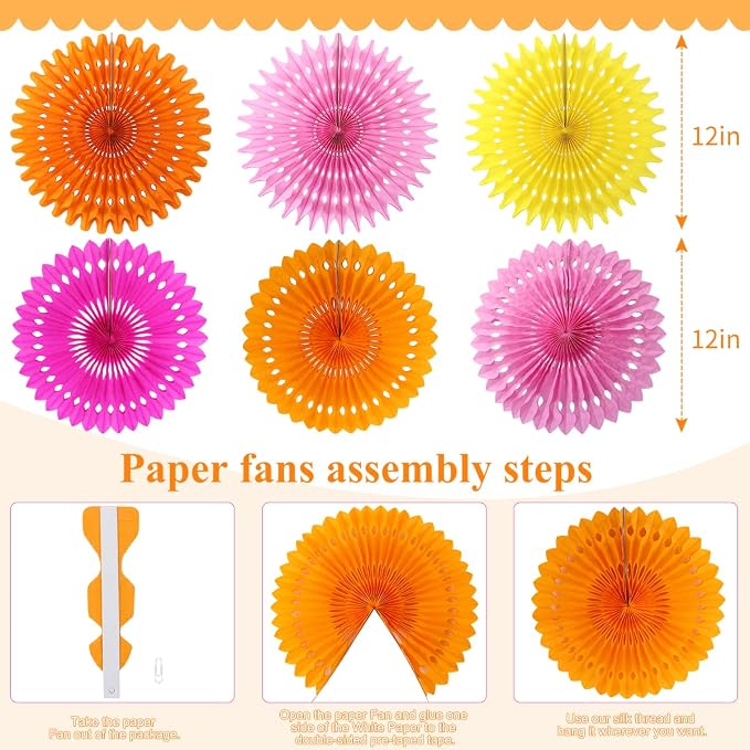 zilue Paper Fans Party Decorations Paper Flowers Decorations - Image 3