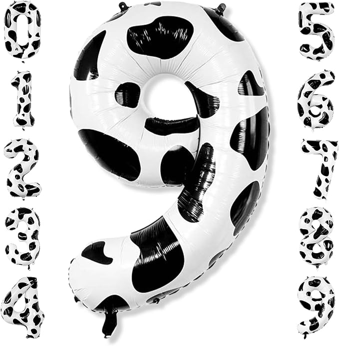 Cow Print Number 9 Balloon 40 Inch, Reusable Foil Mylar Decor by Unknown